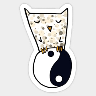 Yin and yang sign with owl Sticker